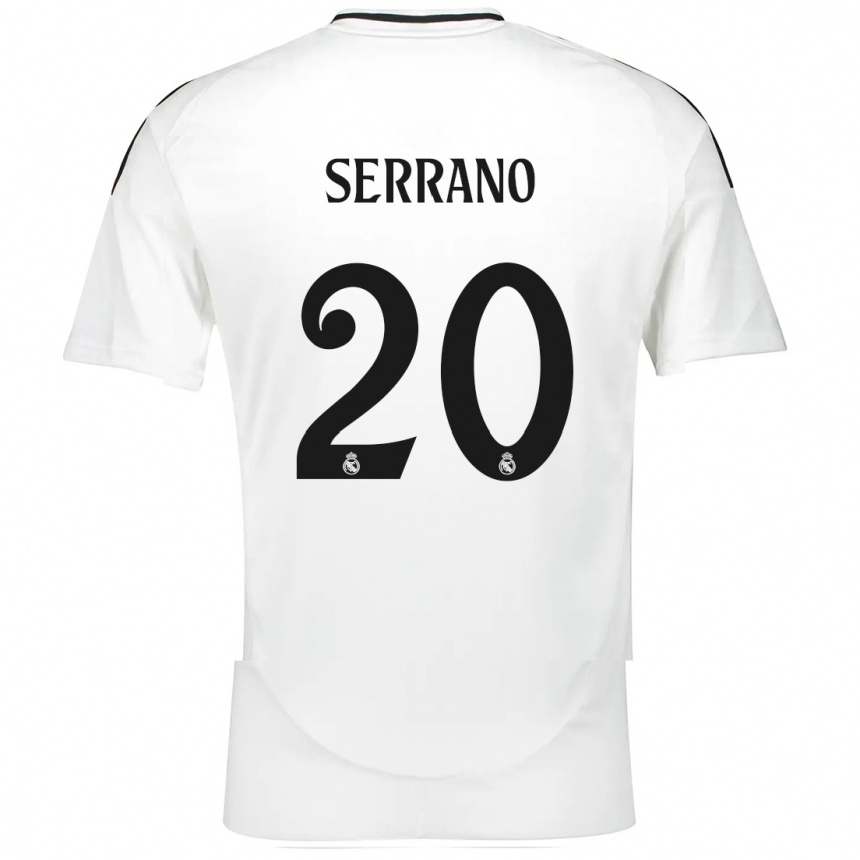 Enfant Football Maillot Manu Serrano #20 Blanc Tenues Domicile 2024/25