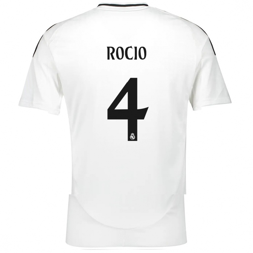 Enfant Football Maillot Rocio Galvez #4 Blanc Tenues Domicile 2024/25