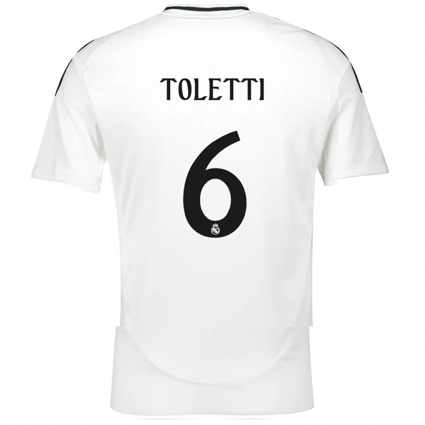 Enfant Football Maillot Sandie Toletti #6 Blanc Tenues Domicile 2024/25