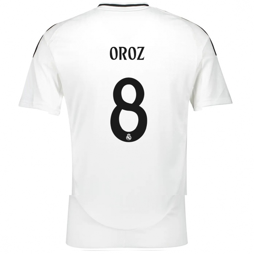 Enfant Football Maillot Maite Oroz #8 Blanc Tenues Domicile 2024/25