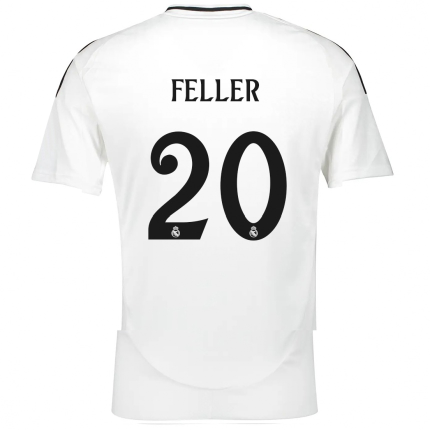 Enfant Football Maillot Naomie Feller #20 Blanc Tenues Domicile 2024/25