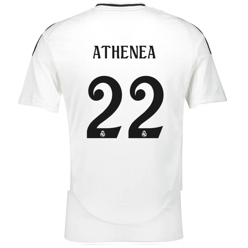 Enfant Football Maillot Athenea Del Castillo #22 Blanc Tenues Domicile 2024/25