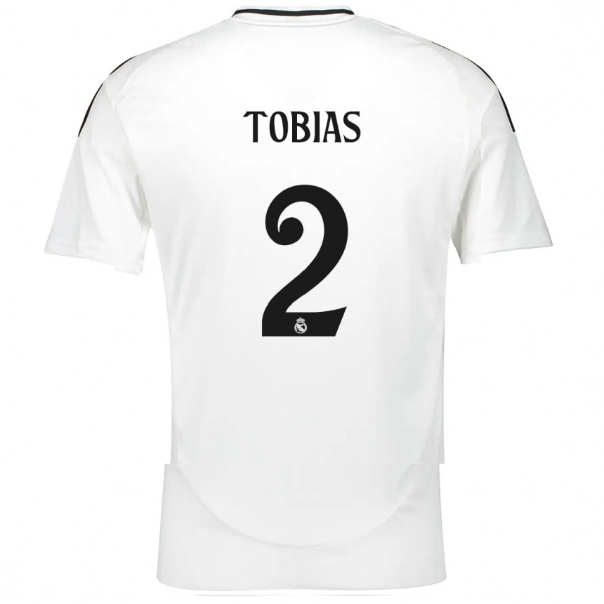 Enfant Football Maillot Vinícius Tobias #2 Blanc Tenues Domicile 2024/25