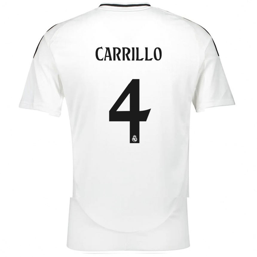 Enfant Football Maillot Álvaro Carrillo #4 Blanc Tenues Domicile 2024/25