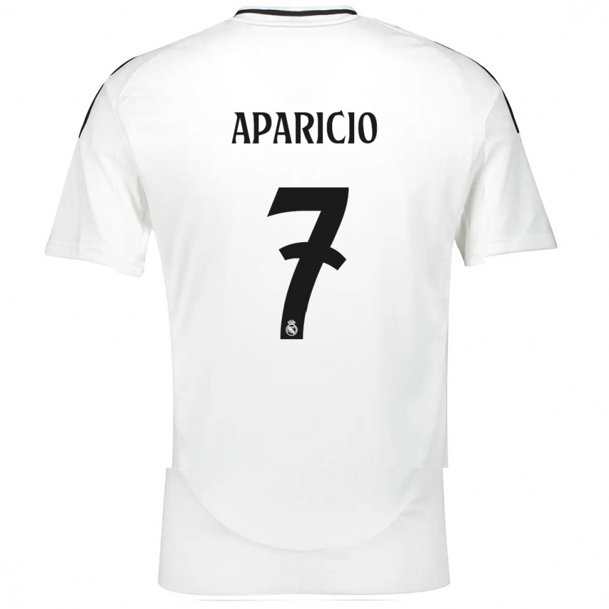 Enfant Football Maillot Esteban Aparicio #7 Blanc Tenues Domicile 2024/25