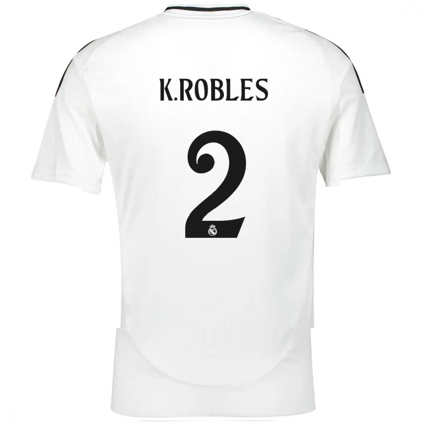 Enfant Football Maillot Kenti Robles #2 Blanc Tenues Domicile 2024/25