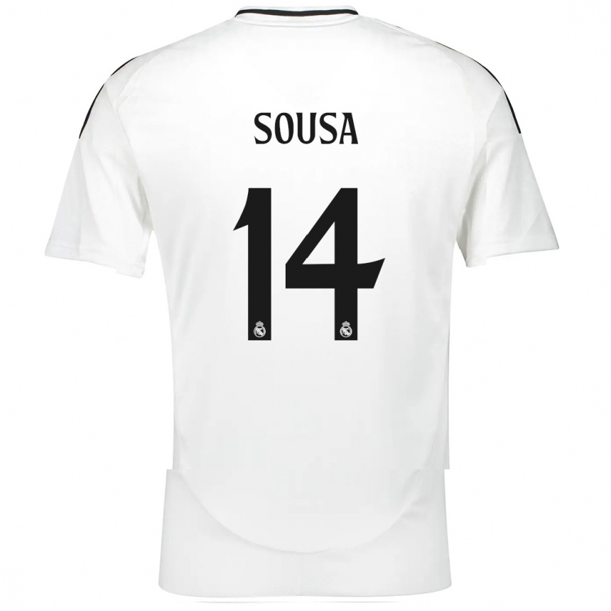 Enfant Football Maillot Kathellen Sousa #14 Blanc Tenues Domicile 2024/25