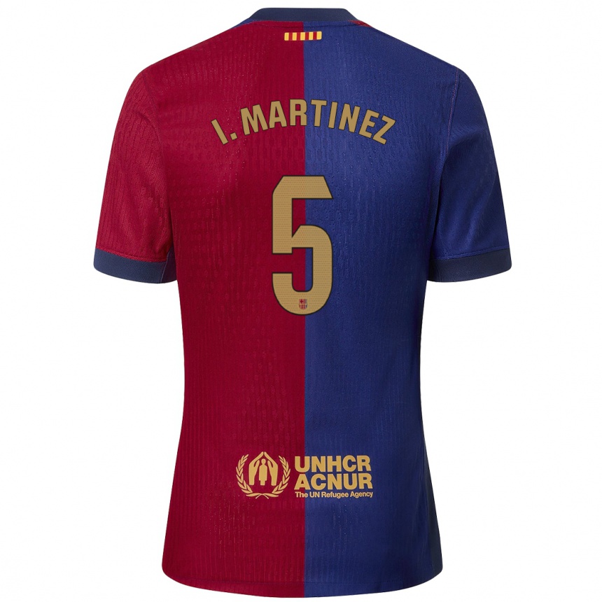 Enfant Football Maillot Iñigo Martínez #5 Bleu Rouge Tenues Domicile 2024/25