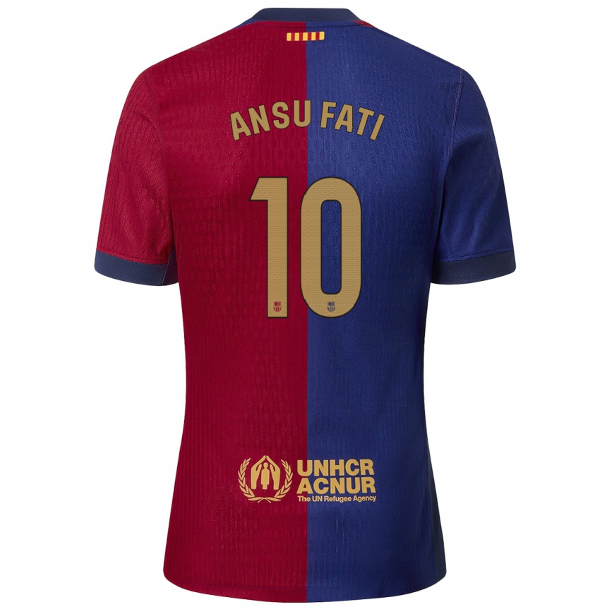 Enfant Football Maillot Ansu Fati #10 Bleu Rouge Tenues Domicile 2024/25