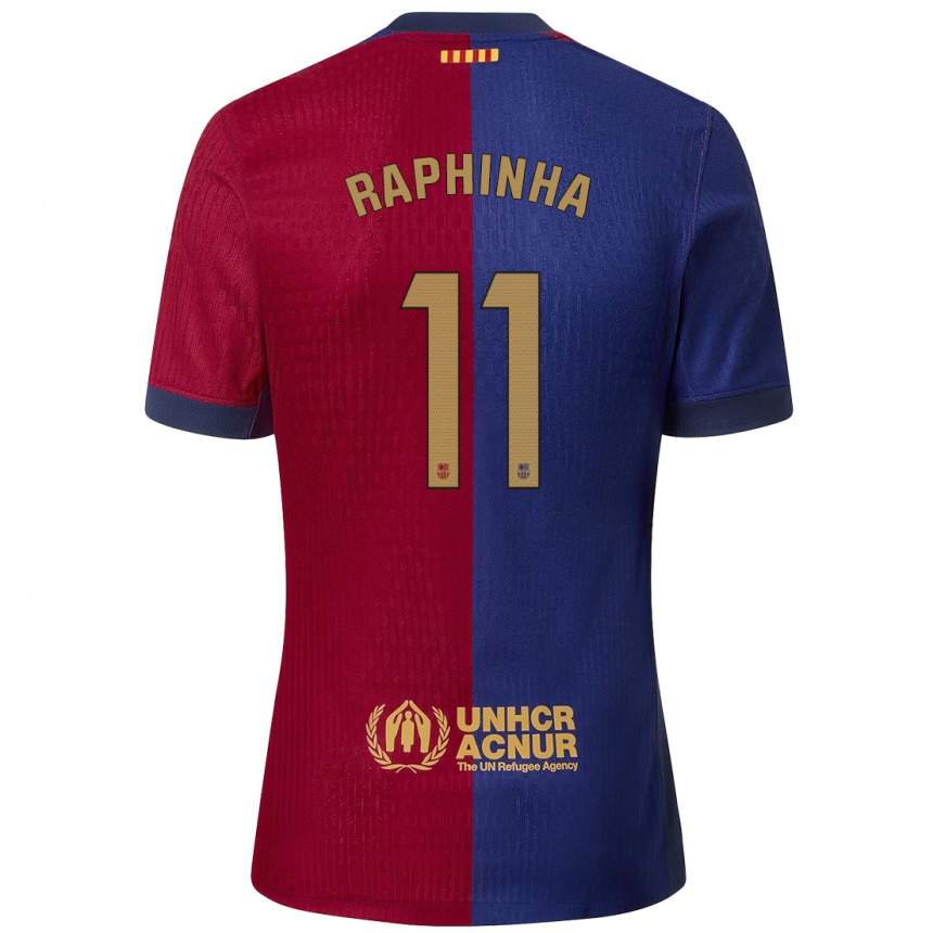 Enfant Football Maillot Raphinha #11 Bleu Rouge Tenues Domicile 2024/25