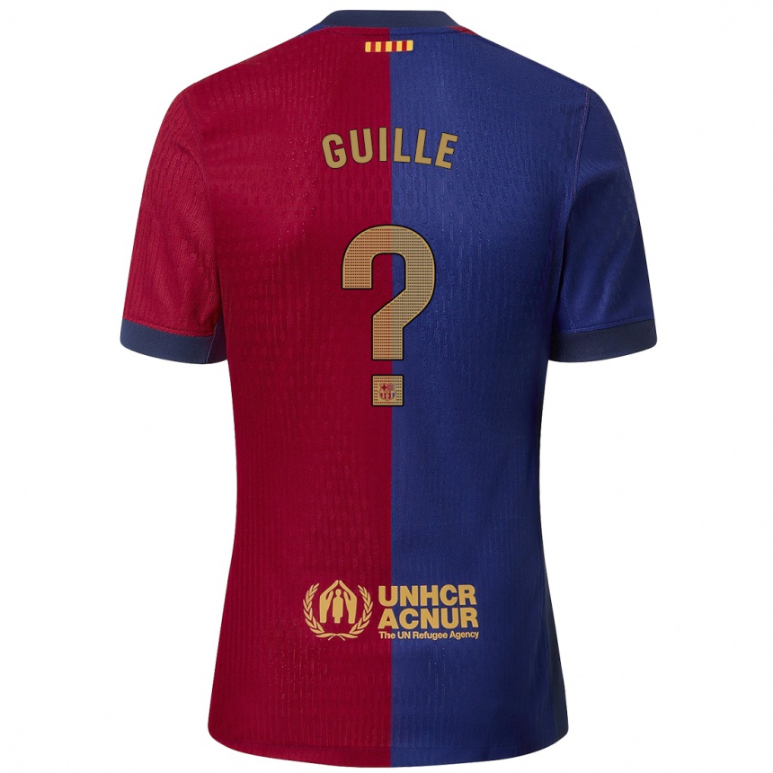 Enfant Football Maillot Guille Fernández #0 Bleu Rouge Tenues Domicile 2024/25