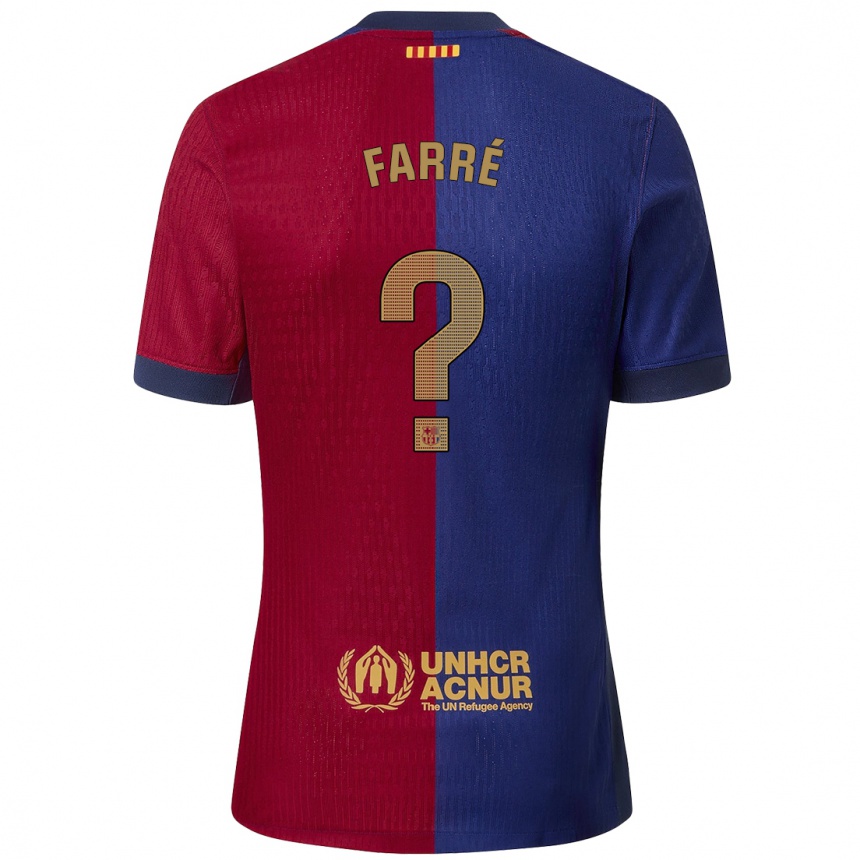 Enfant Football Maillot Landry Farré #0 Bleu Rouge Tenues Domicile 2024/25