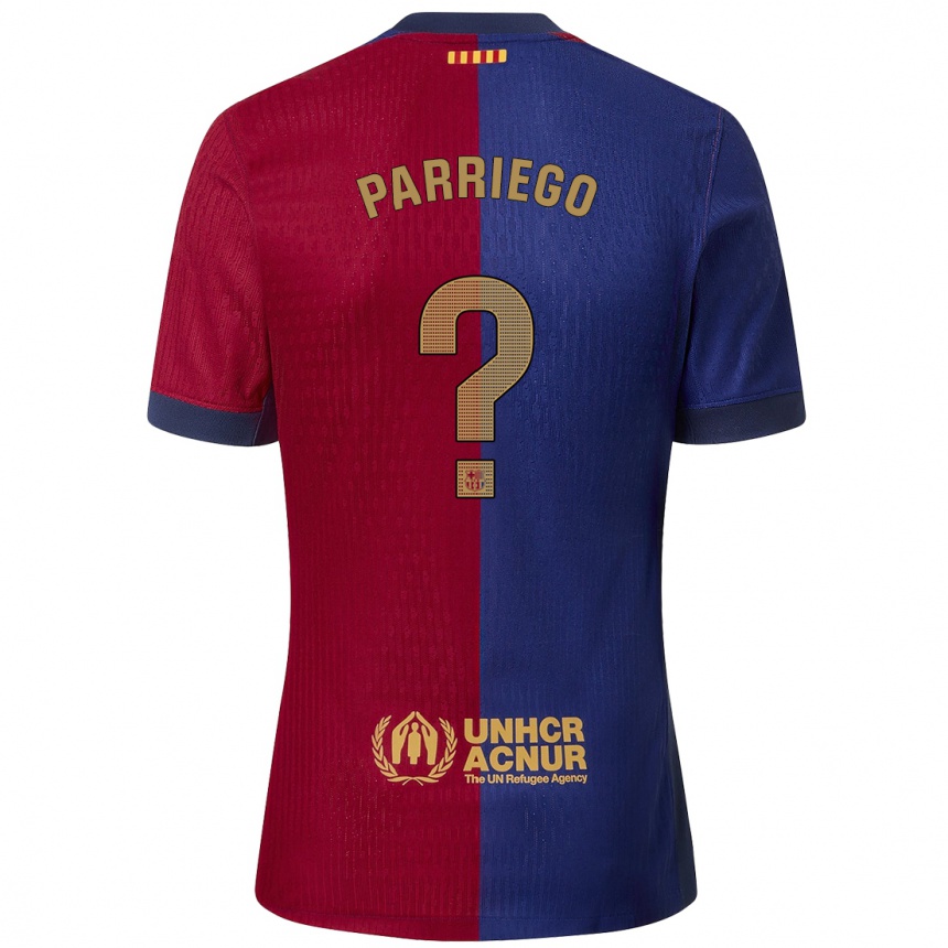 Enfant Football Maillot Marcos Parriego #0 Bleu Rouge Tenues Domicile 2024/25