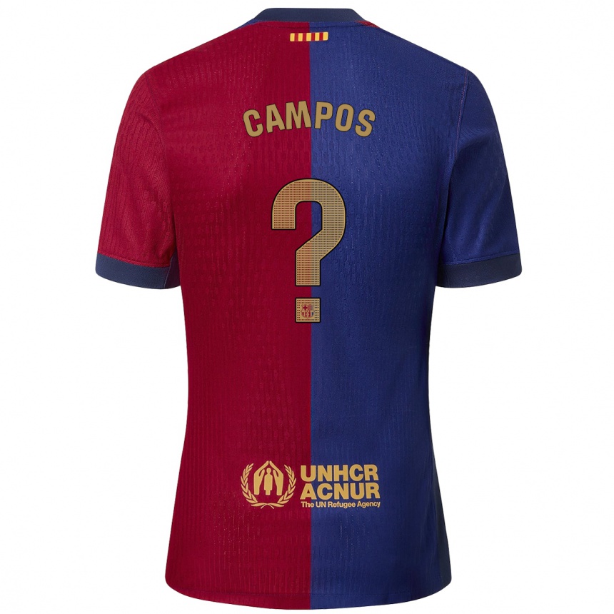 Enfant Football Maillot Alex Campos #0 Bleu Rouge Tenues Domicile 2024/25