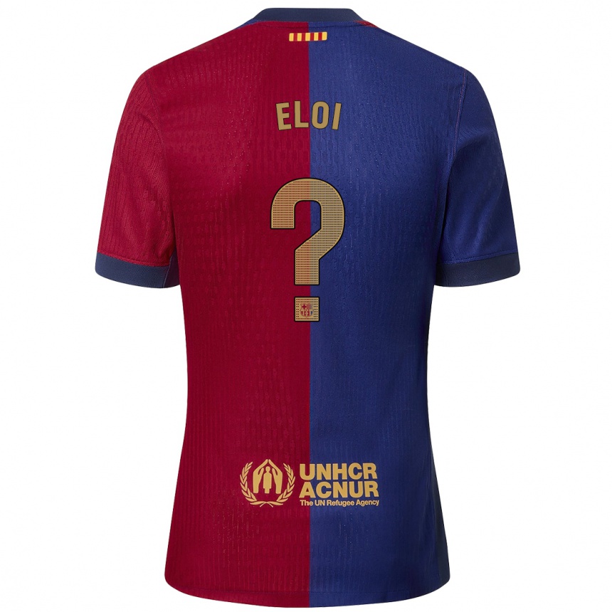 Enfant Football Maillot Eloi Gómez #0 Bleu Rouge Tenues Domicile 2024/25