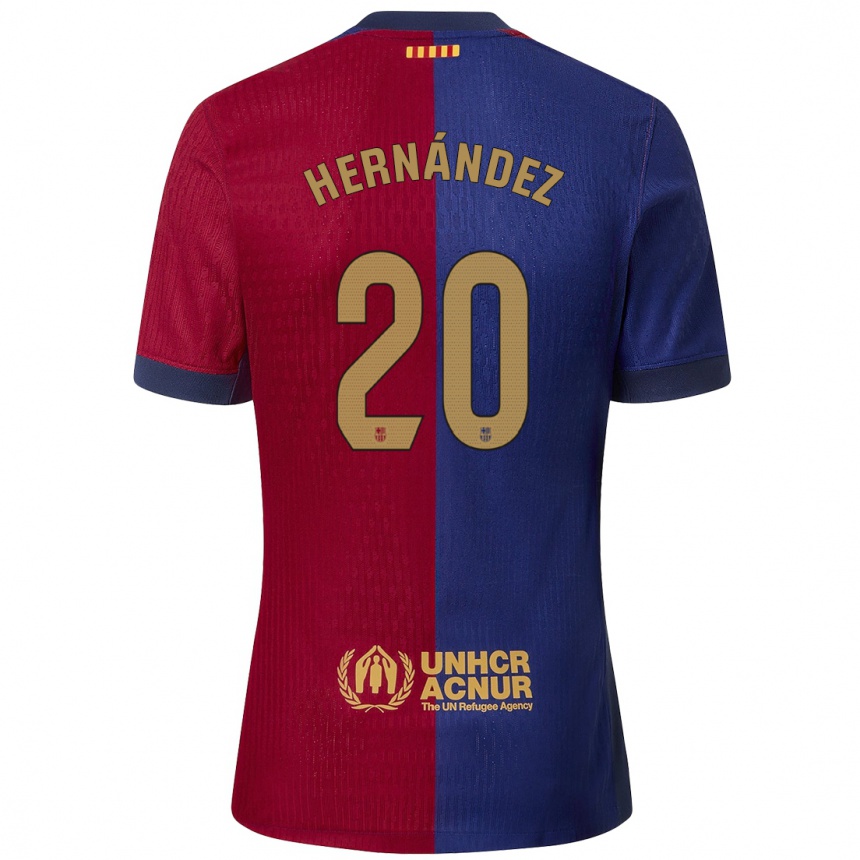 Enfant Football Maillot Unai Hernández #20 Bleu Rouge Tenues Domicile 2024/25