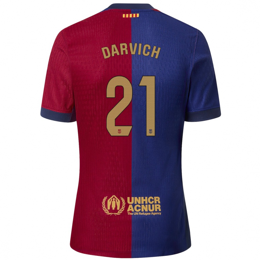 Enfant Football Maillot Noah Darvich #21 Bleu Rouge Tenues Domicile 2024/25