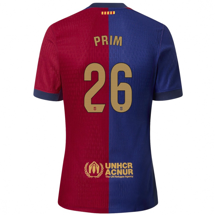 Enfant Football Maillot Pau Prim #26 Bleu Rouge Tenues Domicile 2024/25