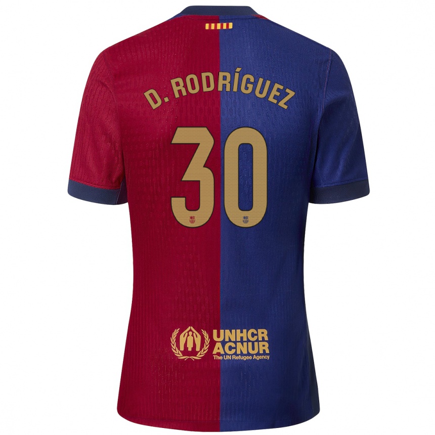 Enfant Football Maillot Dani Rodríguez #30 Bleu Rouge Tenues Domicile 2024/25