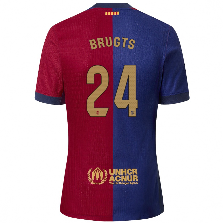 Enfant Football Maillot Esmee Brugts #24 Bleu Rouge Tenues Domicile 2024/25