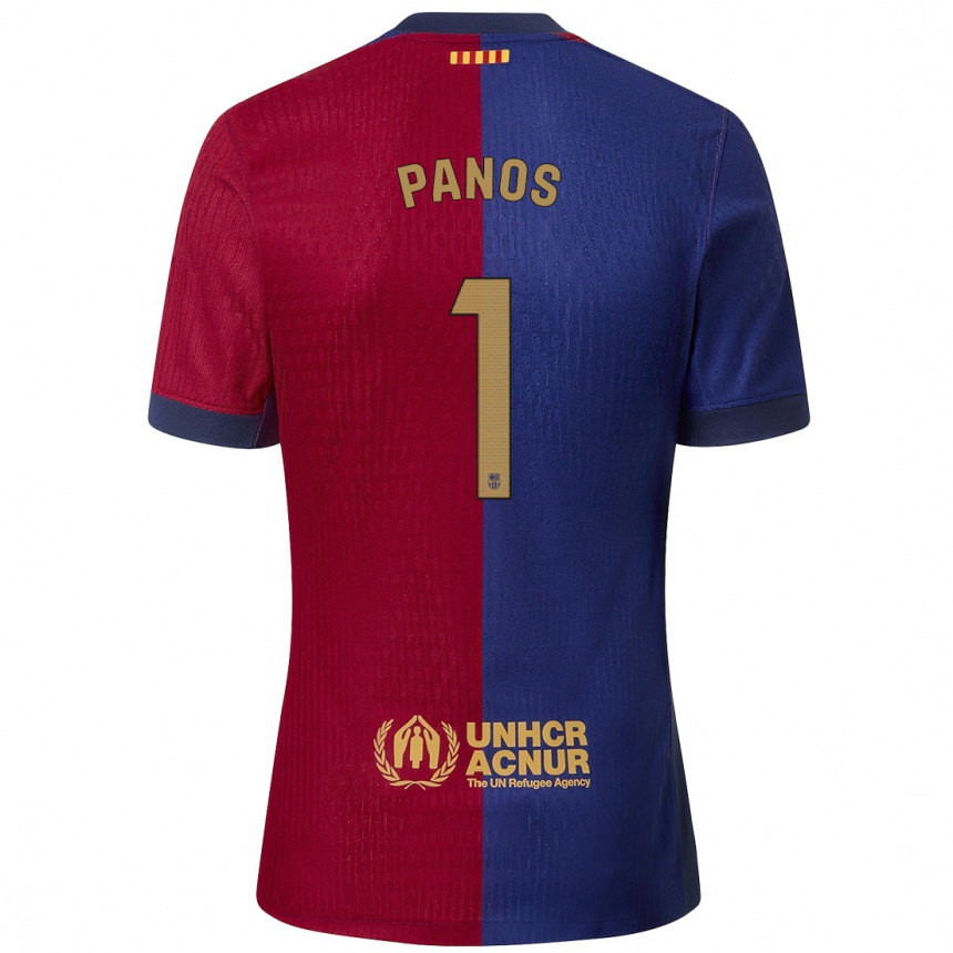 Enfant Football Maillot Sandra Panos #1 Bleu Rouge Tenues Domicile 2024/25