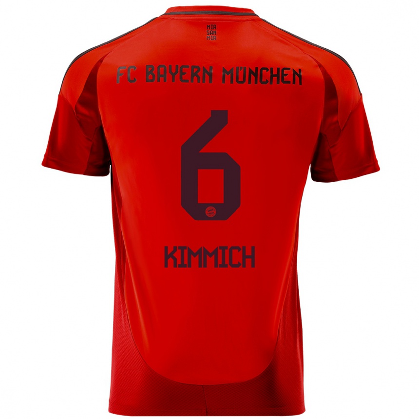 Enfant Football Maillot Joshua Kimmich #6 Rouge Tenues Domicile 2024/25