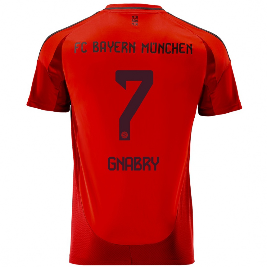 Enfant Football Maillot Serge Gnabry #7 Rouge Tenues Domicile 2024/25