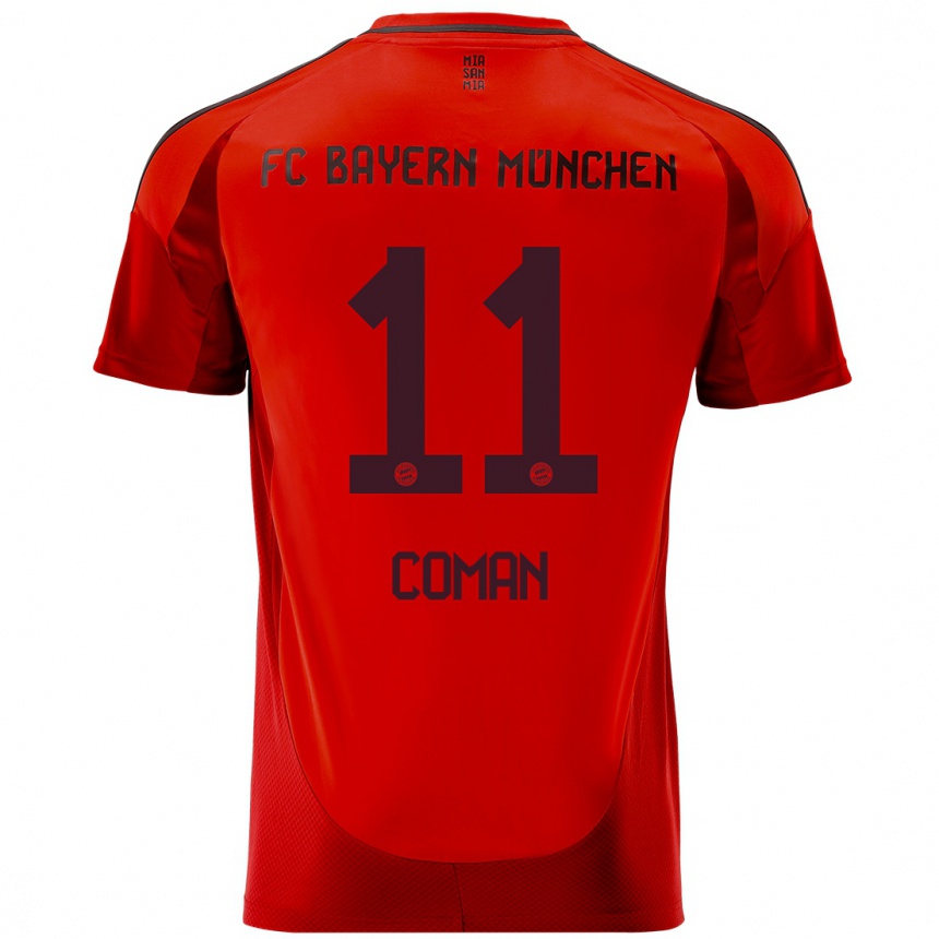 Enfant Football Maillot Kingsley Coman #11 Rouge Tenues Domicile 2024/25