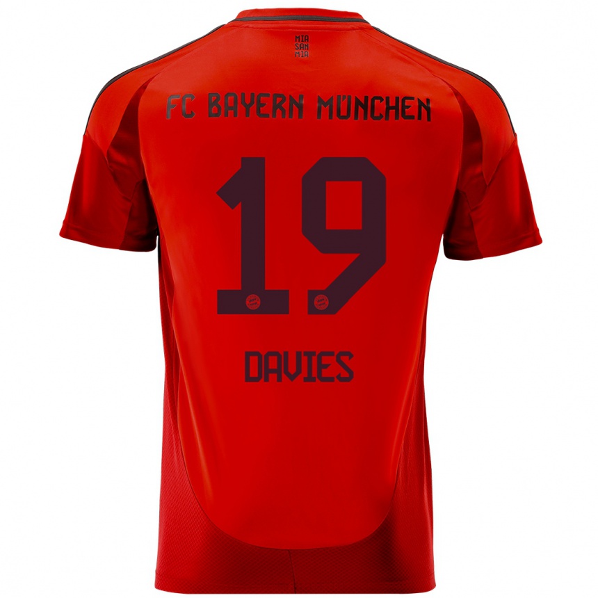 Enfant Football Maillot Alphonso Davies #19 Rouge Tenues Domicile 2024/25