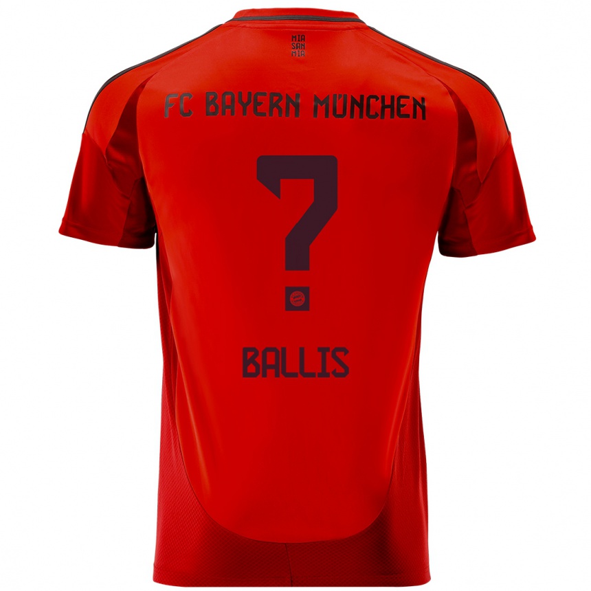 Enfant Football Maillot Benjamin Ballis #0 Rouge Tenues Domicile 2024/25