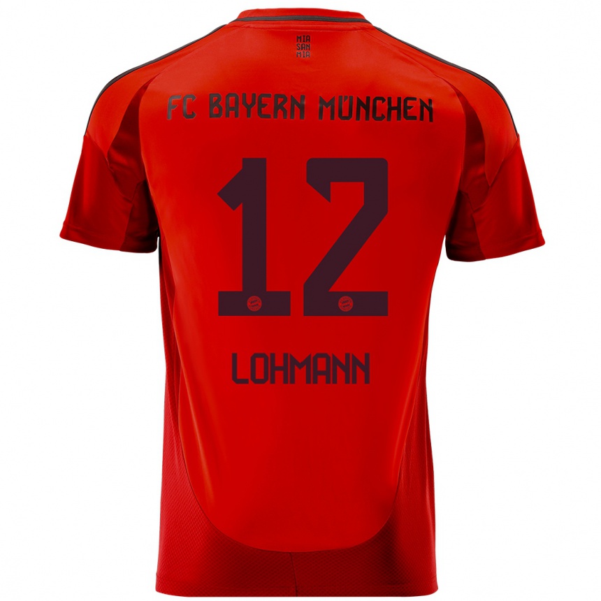 Enfant Football Maillot Sydney Lohmann #12 Rouge Tenues Domicile 2024/25