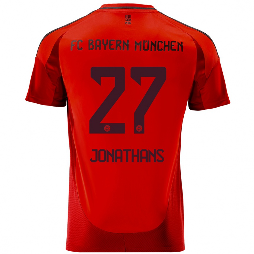 Enfant Football Maillot David Jonathans #27 Rouge Tenues Domicile 2024/25