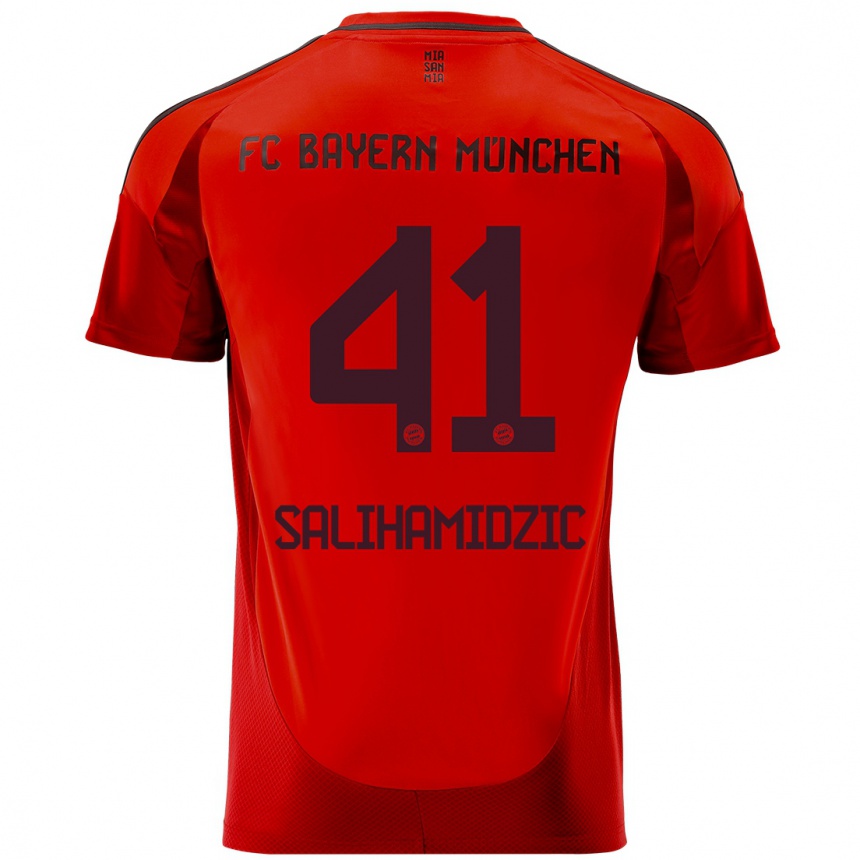 Enfant Football Maillot Nick Salihamidzic #41 Rouge Tenues Domicile 2024/25