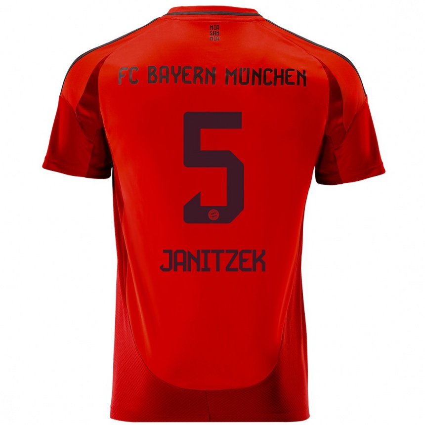 Enfant Football Maillot Justin Janitzek #5 Rouge Tenues Domicile 2024/25