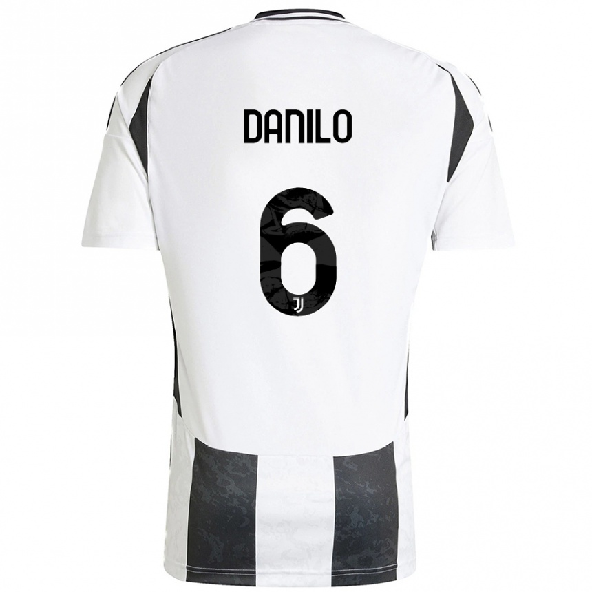 Enfant Football Maillot Danilo #6 Blanc Noir Tenues Domicile 2024/25