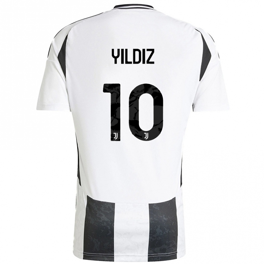 Enfant Football Maillot Kenan Yildiz #10 Blanc Noir Tenues Domicile 2024/25