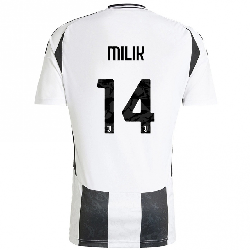 Enfant Football Maillot Arkadiusz Milik #14 Blanc Noir Tenues Domicile 2024/25