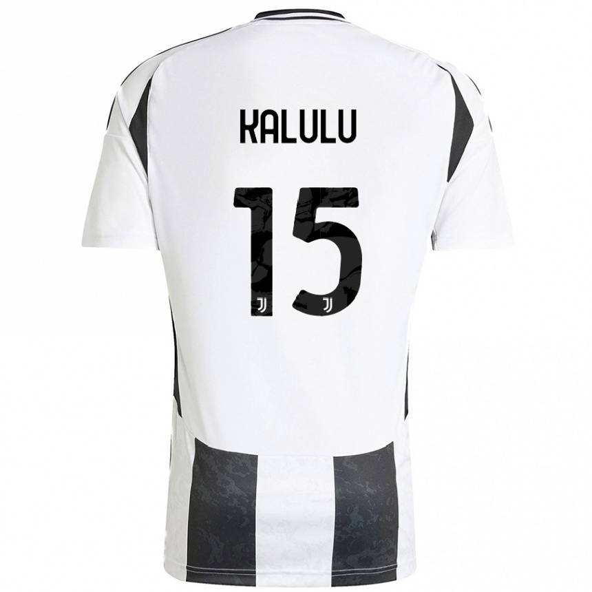 Enfant Football Maillot Pierre Kalulu #15 Blanc Noir Tenues Domicile 2024/25