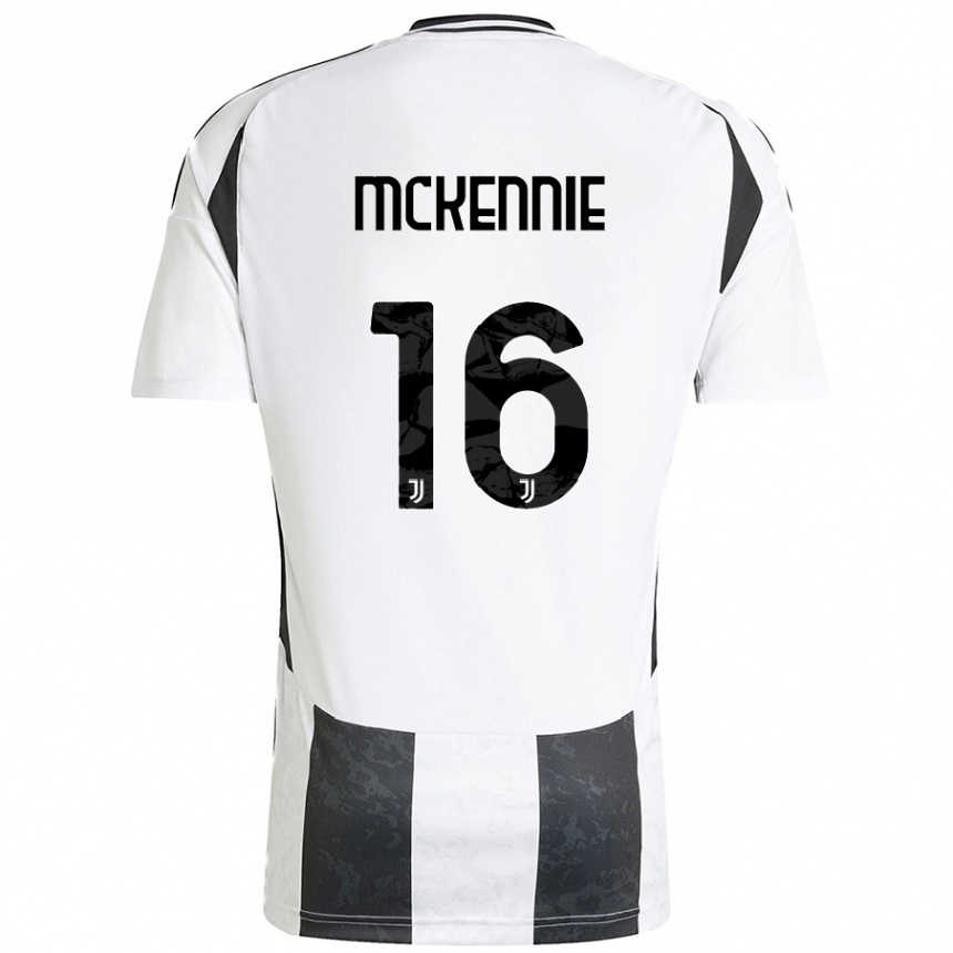 Enfant Football Maillot Weston Mckennie #16 Blanc Noir Tenues Domicile 2024/25