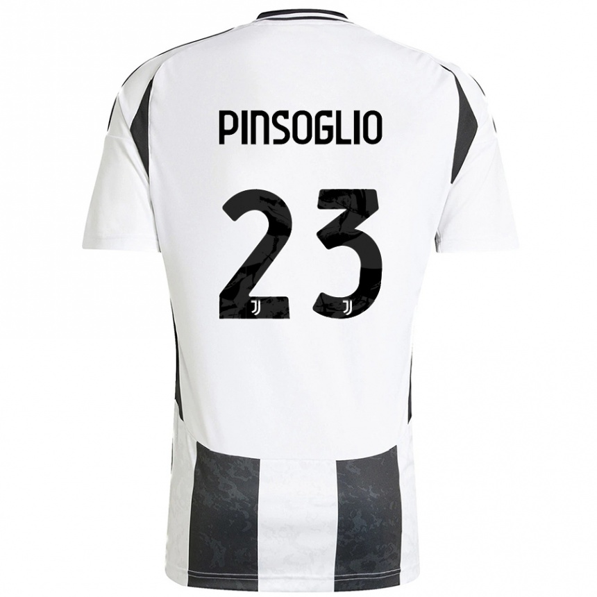 Enfant Football Maillot Carlo Pinsoglio #23 Blanc Noir Tenues Domicile 2024/25