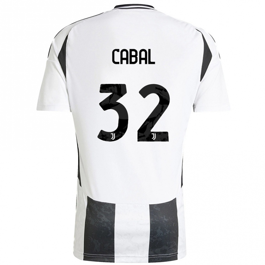 Enfant Football Maillot Juan Cabal #32 Blanc Noir Tenues Domicile 2024/25