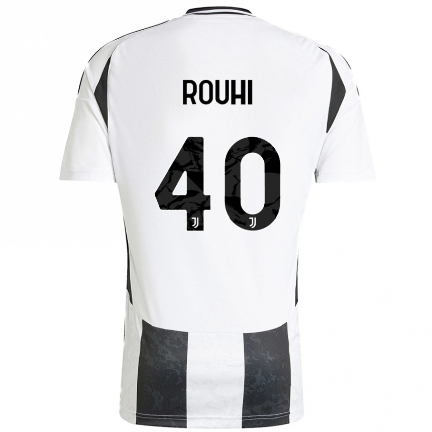 Enfant Football Maillot Jonas Rouhi #40 Blanc Noir Tenues Domicile 2024/25