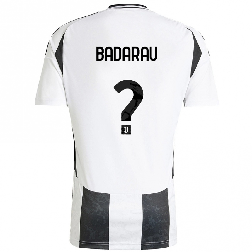 Enfant Football Maillot Fabio Bădărău #0 Blanc Noir Tenues Domicile 2024/25