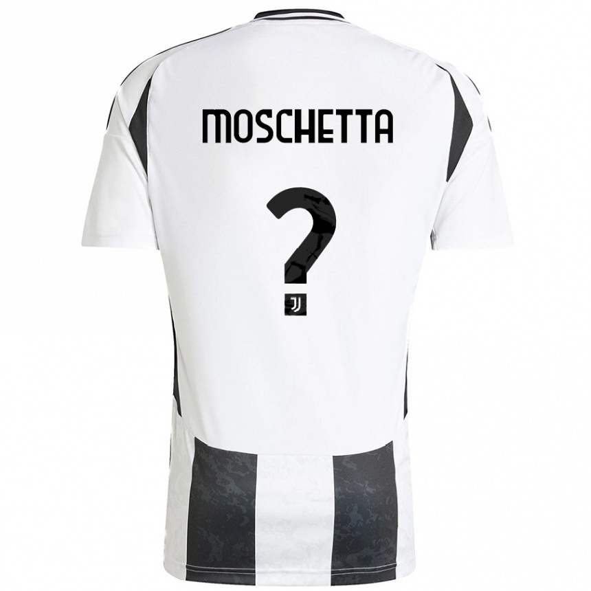 Enfant Football Maillot Lorenzo Moschetta #0 Blanc Noir Tenues Domicile 2024/25