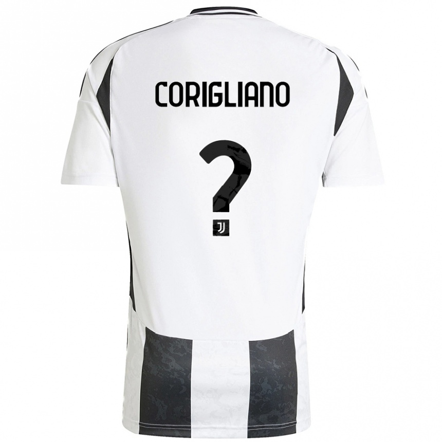 Enfant Football Maillot Thomas Corigliano #0 Blanc Noir Tenues Domicile 2024/25