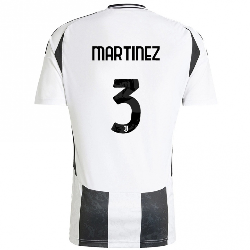 Enfant Football Maillot Bruno Martinez #3 Blanc Noir Tenues Domicile 2024/25