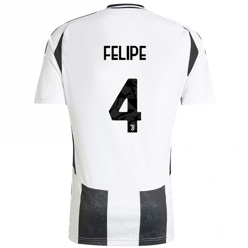 Enfant Football Maillot Pedro Felipe #4 Blanc Noir Tenues Domicile 2024/25