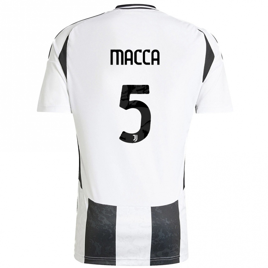 Enfant Football Maillot Federico Macca #5 Blanc Noir Tenues Domicile 2024/25