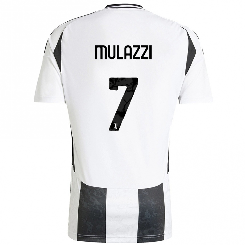 Enfant Football Maillot Gabriele Mulazzi #7 Blanc Noir Tenues Domicile 2024/25