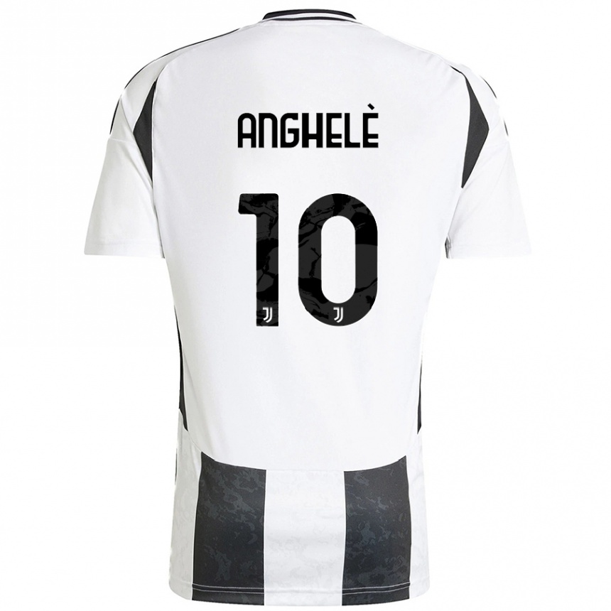 Enfant Football Maillot Lorenzo Anghelè #10 Blanc Noir Tenues Domicile 2024/25